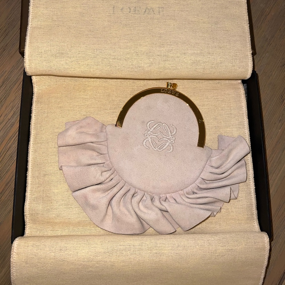 Loewe Rare Fringe Suede Coin Purse Beige/Tan - Picture 3 of 10